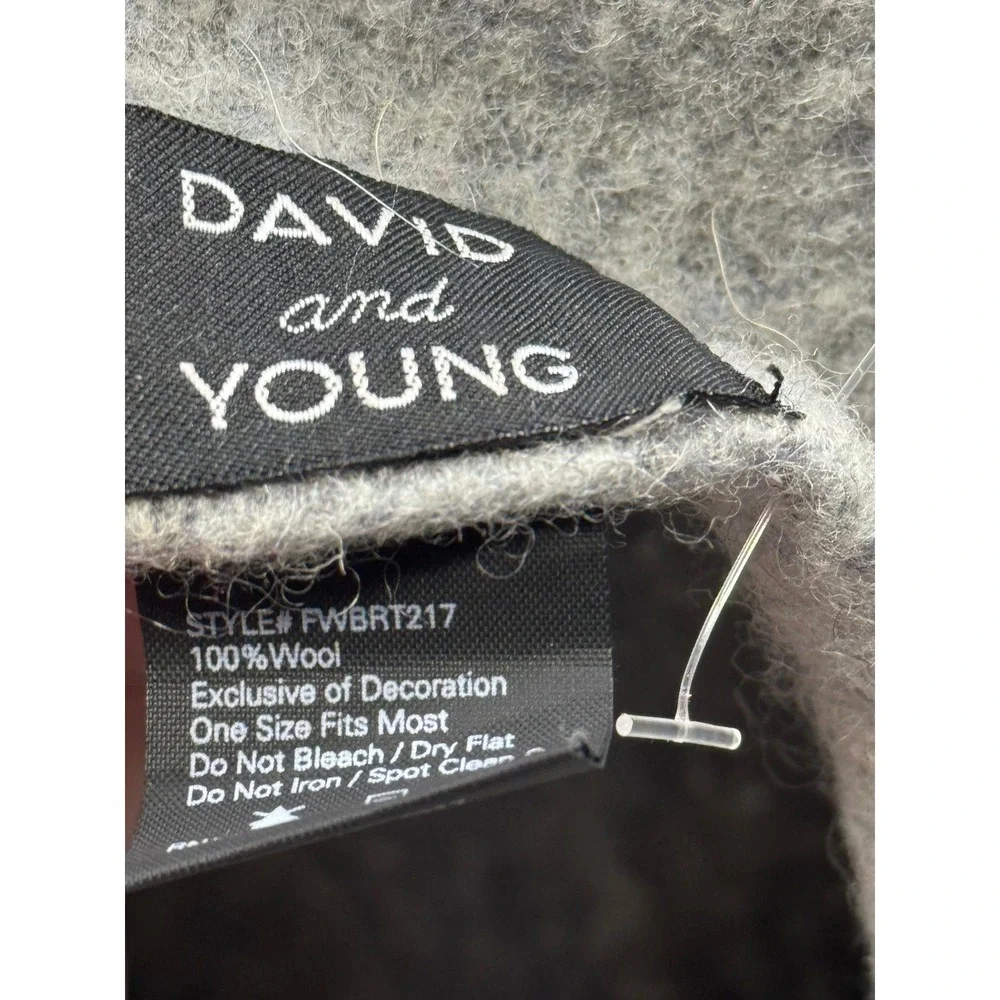 David and‎ Young Wool Beret Hat Womens Gray Classic French Style